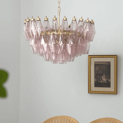 Facet Bloom Modern Chandelier - Elegant Design, Adjustable Height