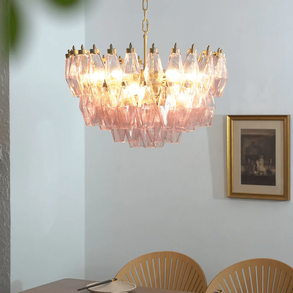 Facet Bloom Modern Chandelier - Elegant Design, Adjustable Height