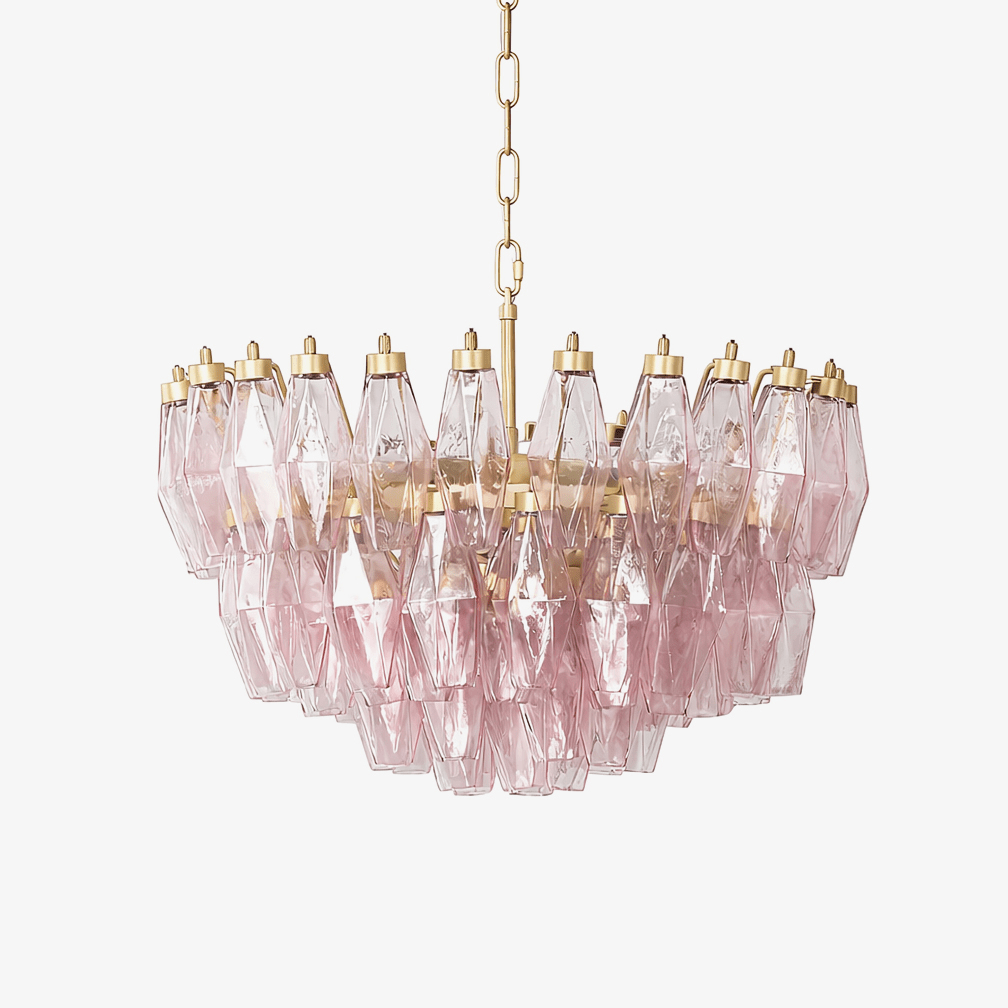 Facet Bloom Modern Chandelier - Elegant Design, Adjustable Height