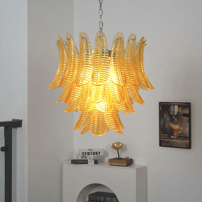 Aurelium Cascade Glass Chandelier - Elegant Design with Adjustable Hei