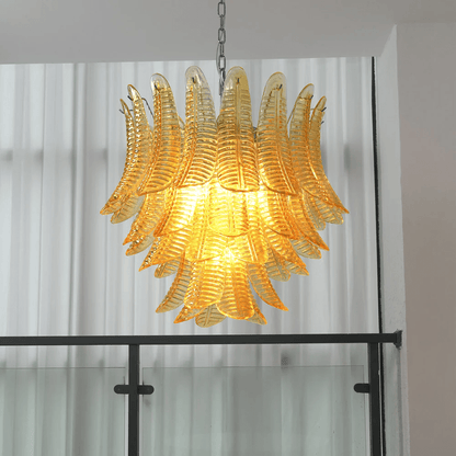 Aurelium Cascade Glass Chandelier - Elegant Design with Adjustable Hei