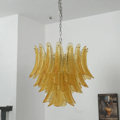Aurelium Cascade Glass Chandelier - Elegant Design with Adjustable Hei