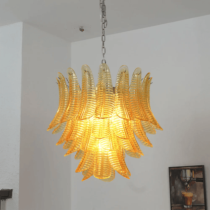 Aurelium Cascade Glass Chandelier - Elegant Design with Adjustable Hei