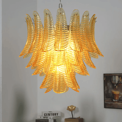 Aurelium Cascade Glass Chandelier - Elegant Design with Adjustable Hei