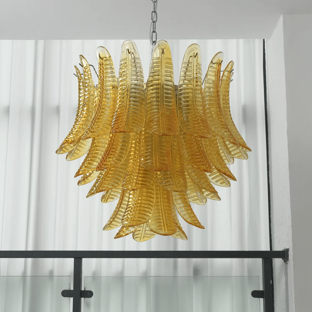 Aurelium Cascade Glass Chandelier - Elegant Design with Adjustable Hei