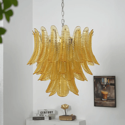 Aurelium Cascade Glass Chandelier - Elegant Design with Adjustable Hei