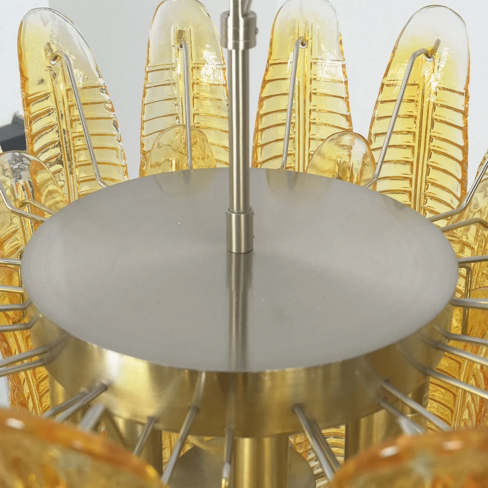 Aurelium Cascade Glass Chandelier - Elegant Design with Adjustable Hei