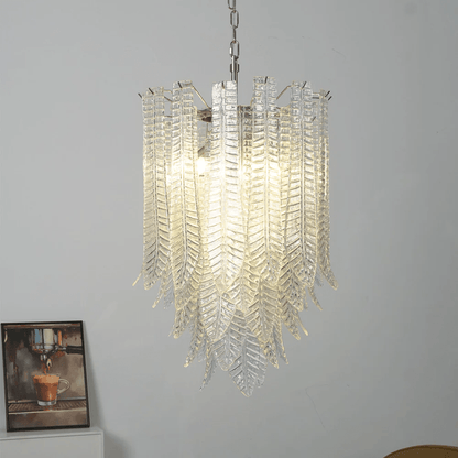 Silvae Veil Glass Chandelier - Elegant Design with Adjustable Height