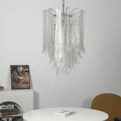 Silvae Veil Glass Chandelier - Elegant Design with Adjustable Height
