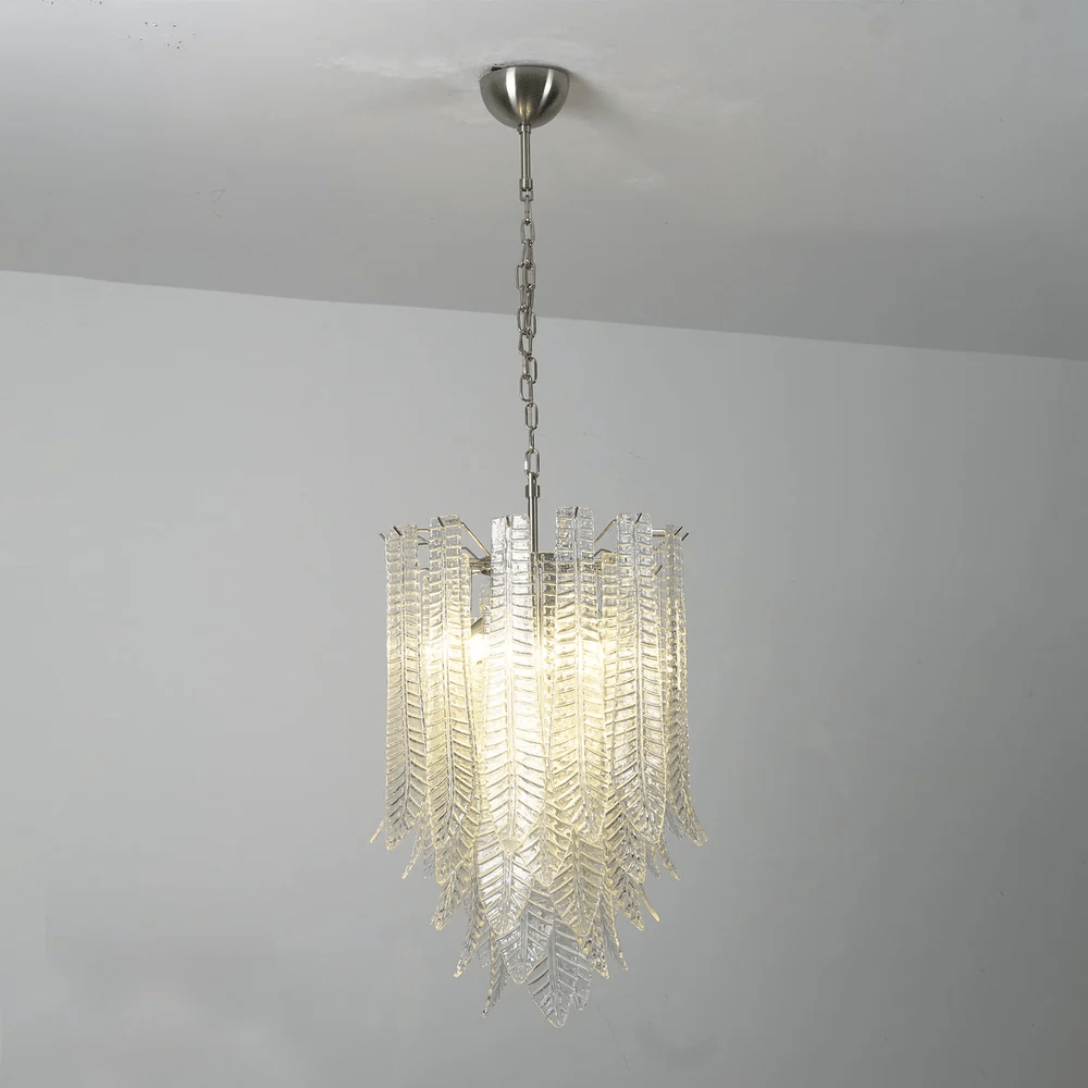 Silvae Veil Glass Chandelier - Elegant Design with Adjustable Height
