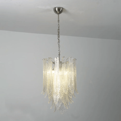 Silvae Veil Glass Chandelier - Elegant Design with Adjustable Height