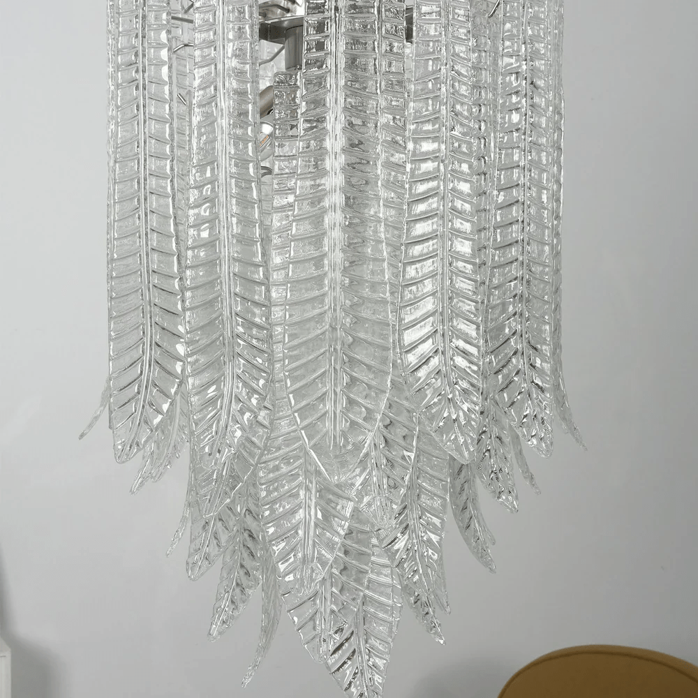 Silvae Veil Glass Chandelier - Elegant Design with Adjustable Height