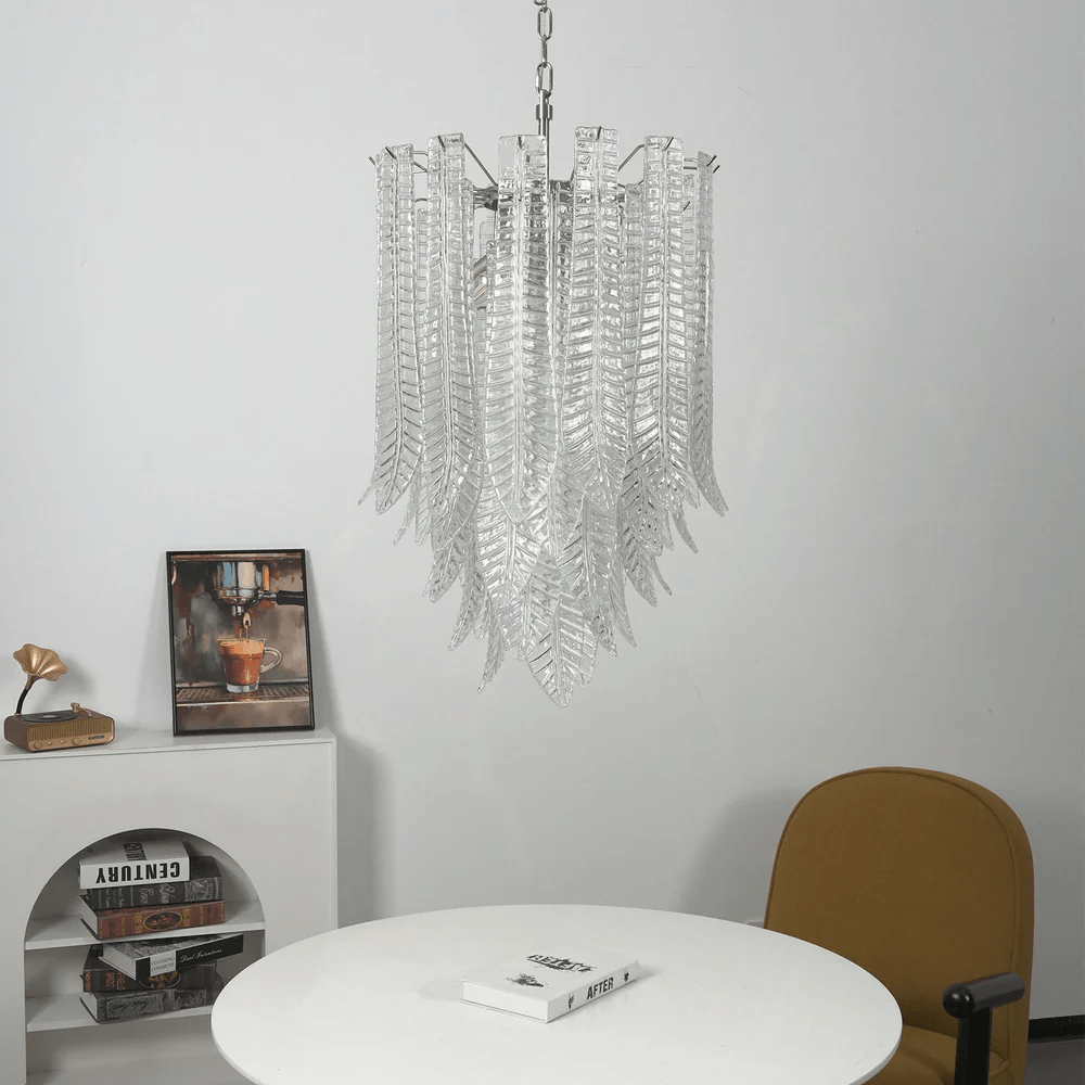 Silvae Veil Glass Chandelier - Elegant Design with Adjustable Height