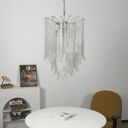Silvae Veil Glass Chandelier - Elegant Design with Adjustable Height