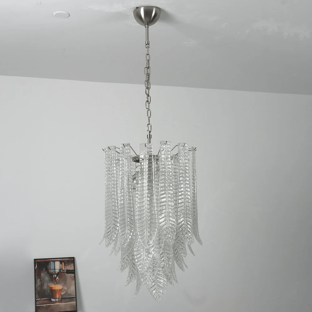 Silvae Veil Glass Chandelier - Elegant Design with Adjustable Height