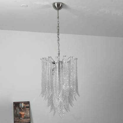 Silvae Veil Glass Chandelier - Elegant Design with Adjustable Height