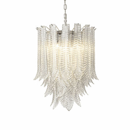 Silvae Veil Glass Chandelier - Elegant Design with Adjustable Height