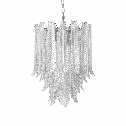 Silvae Veil Glass Chandelier - Elegant Design with Adjustable Height