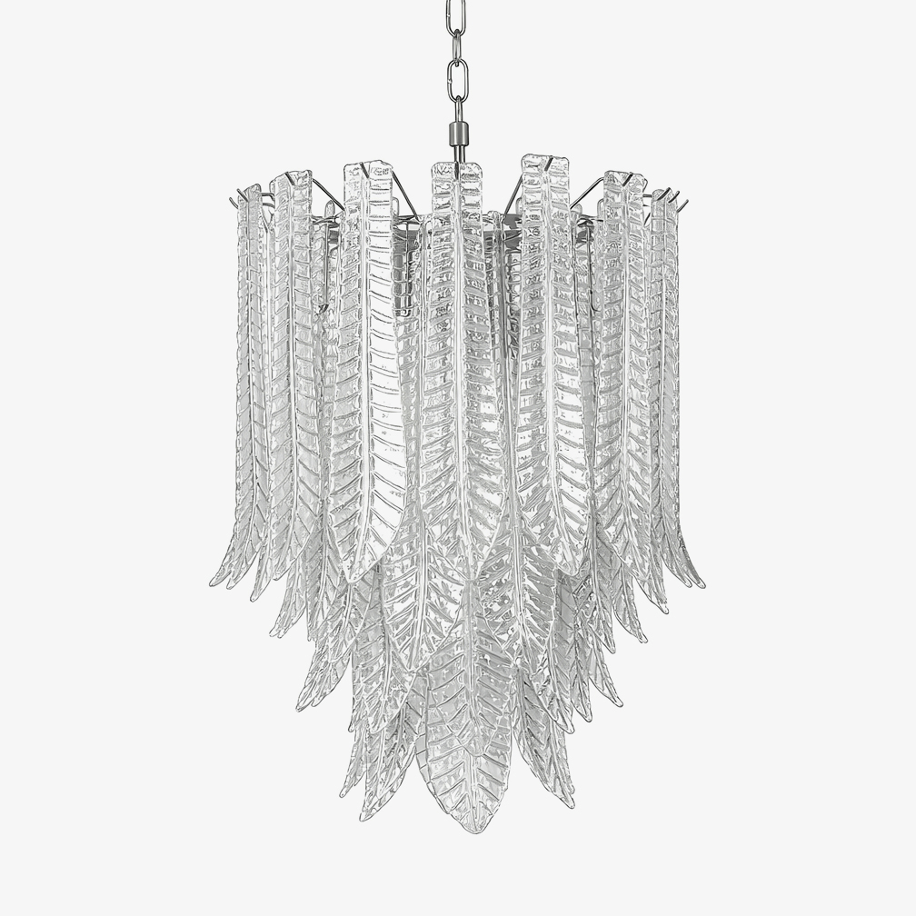 Silvae Veil Glass Chandelier - Elegant Design with Adjustable Height
