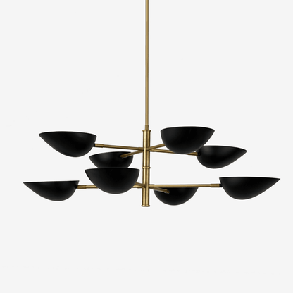 Vespera Brass Chandelier - Elegant Design with Adjustable Height & LED