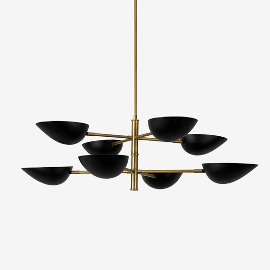 Vespera Brass Chandelier - Elegant Design with Adjustable Height & LED