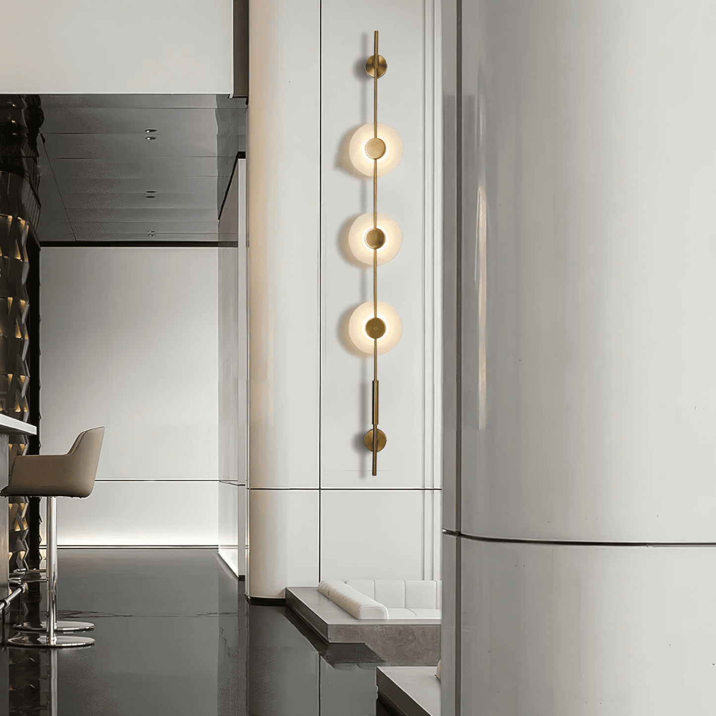Alabaster Vertical Wall Sconce - Soft Glow, Easy Installation