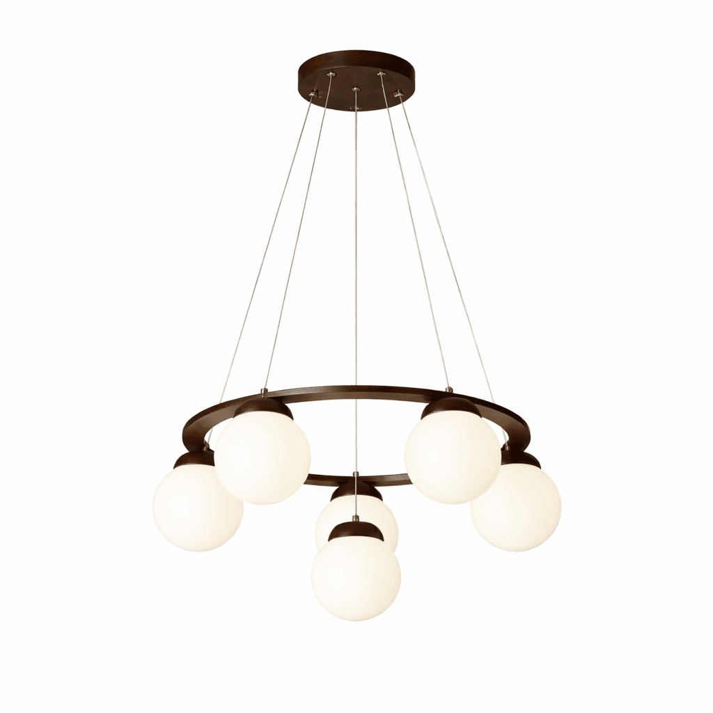 Miira Wood Chandelier - Elegant Design with Adjustable Height & LED Co