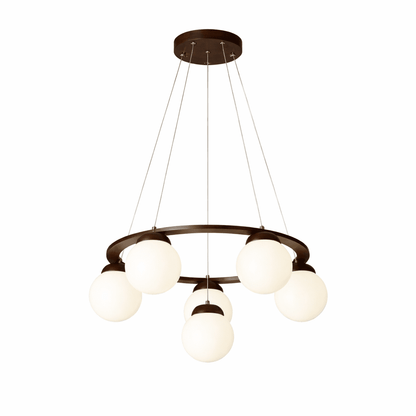 Miira Wood Chandelier - Elegant Design with Adjustable Height & LED Co