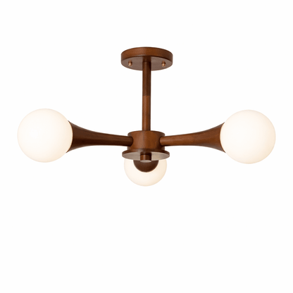 Elegant Wooden Nera Chandelier - Adjustable Height, Energy Efficient