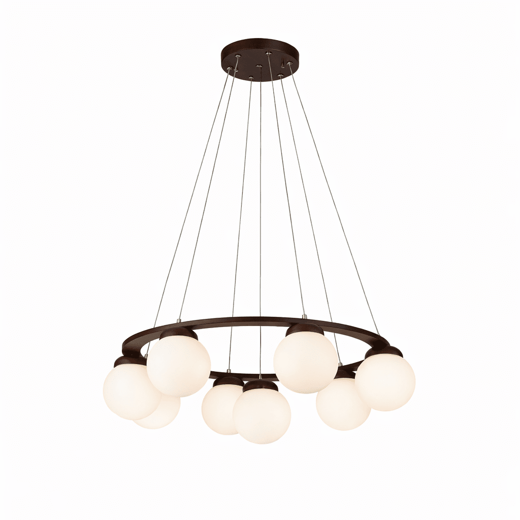 Miira Wood Chandelier - Elegant Design with Adjustable Height & LED Co