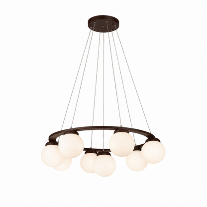 Miira Wood Chandelier - Elegant Design with Adjustable Height & LED Co