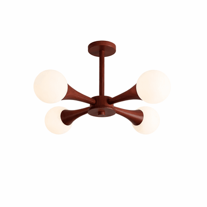 Elegant Wooden Nera Chandelier - Adjustable Height, Energy Efficient