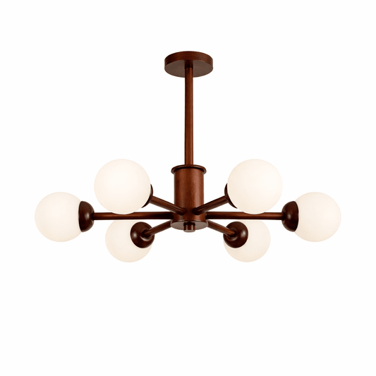 Kozan Wooden Chandelier - Elegant Design with Adjustable Height & LED
