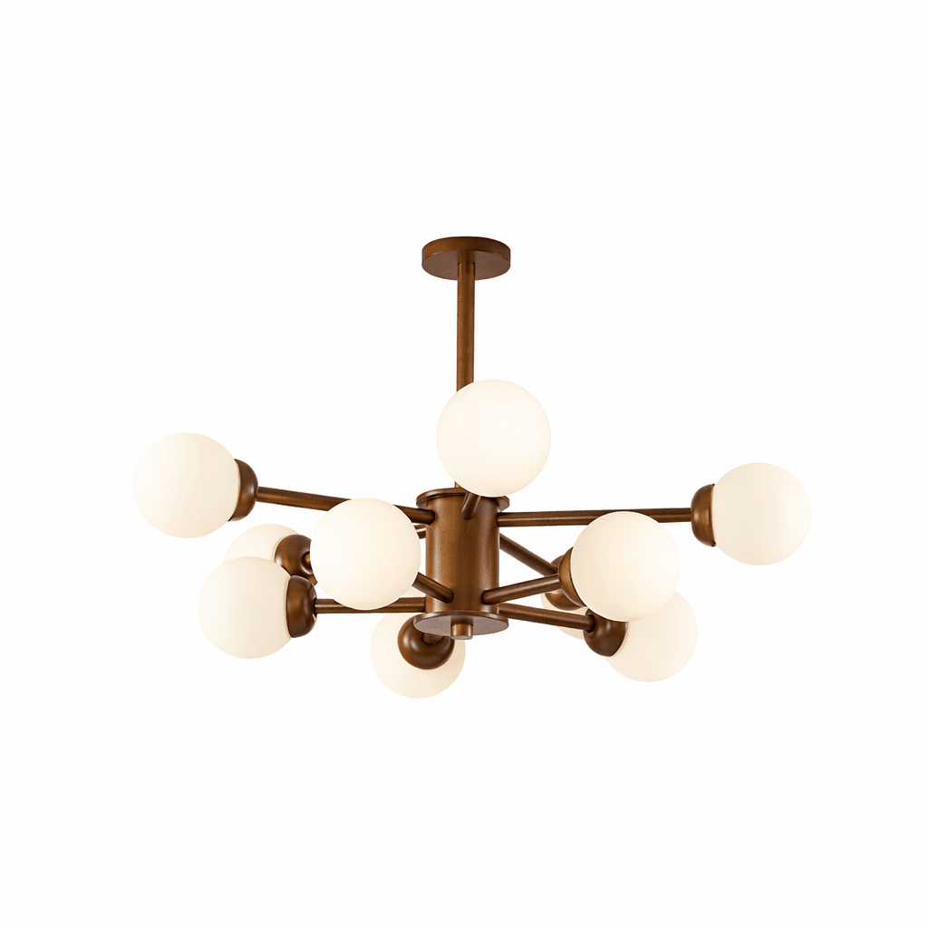 Kozan Wooden Chandelier - Elegant Design with Adjustable Height & LED