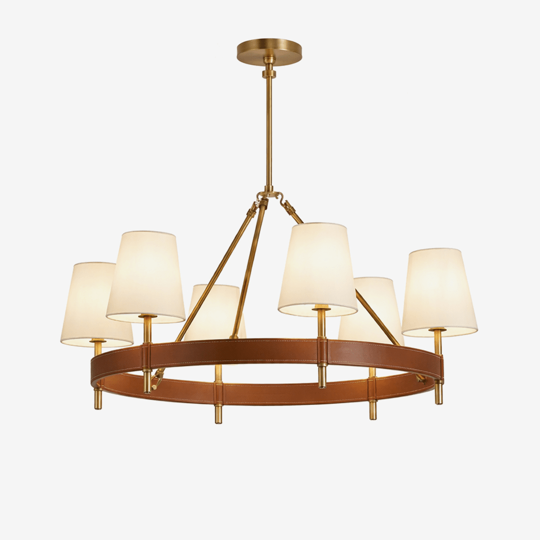 Arianna Leather Chandelier - Elegant Design with Adjustable Height & L