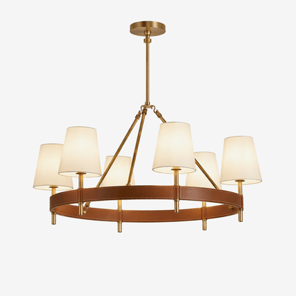 Arianna Leather Chandelier - Elegant Design with Adjustable Height & L