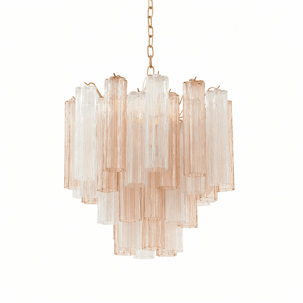 Elegant Glass Tubes Chandelier with Adjustable Height and Energy-Effic