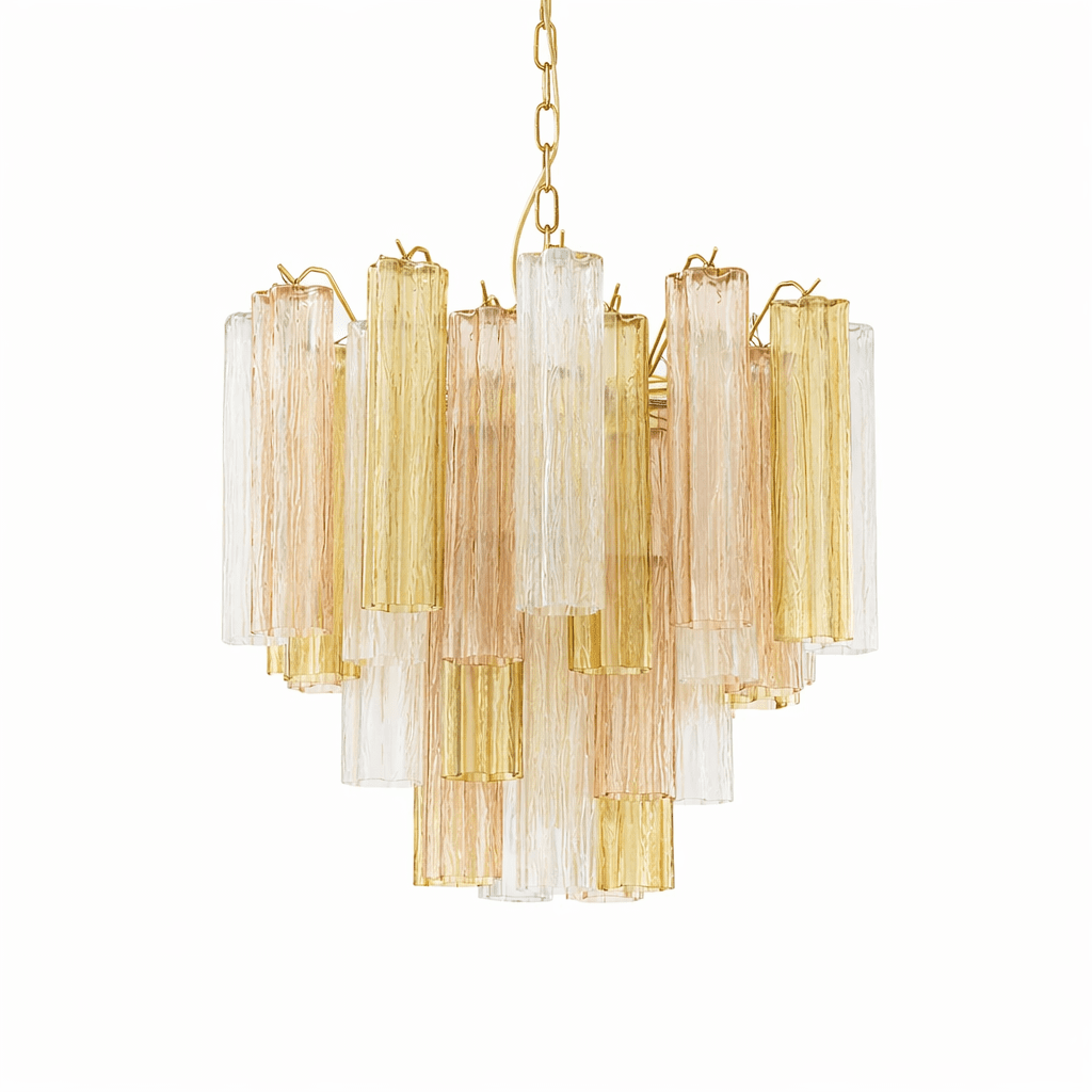 Elegant Glass Tubes Chandelier with Adjustable Height and Energy-Effic