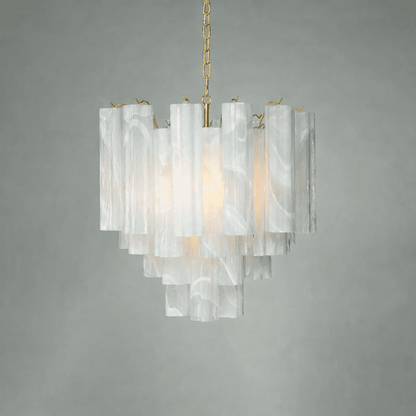 Elegant Glass Tubes Chandelier with Adjustable Height and Energy-Effic