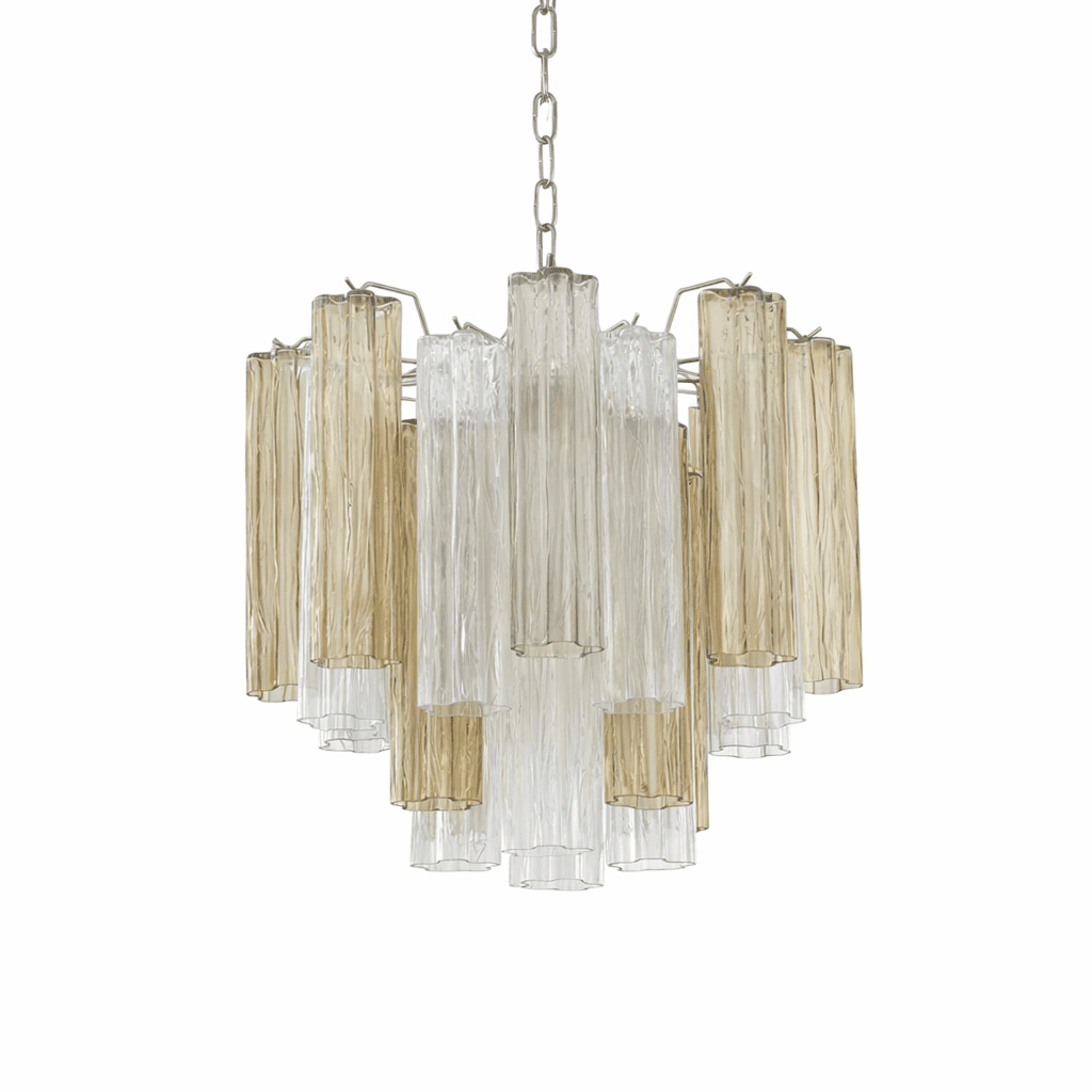 Elegant Glass Tubes Chandelier with Adjustable Height and Energy-Effic