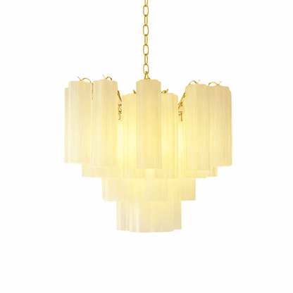 Elegant Glass Tubes Chandelier with Adjustable Height and Energy-Effic