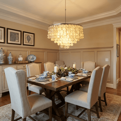Oceana Shell Chandelier - Elegant Lighting with Adjustable Brightness