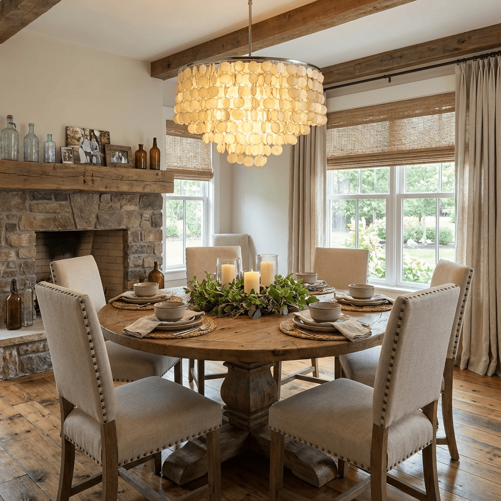 Oceana Shell Chandelier - Elegant Lighting with Adjustable Brightness