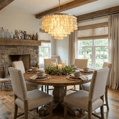 Oceana Shell Chandelier - Elegant Lighting with Adjustable Brightness