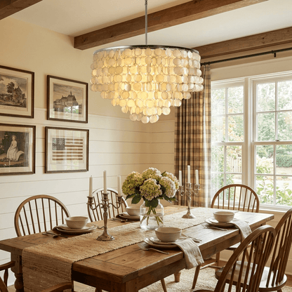 Oceana Shell Chandelier - Elegant Lighting with Adjustable Brightness