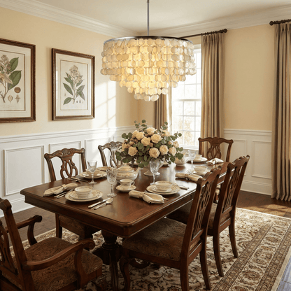 Oceana Shell Chandelier - Elegant Lighting with Adjustable Brightness