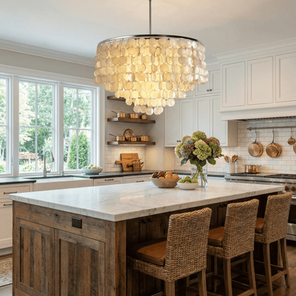 Oceana Shell Chandelier - Elegant Lighting with Adjustable Brightness