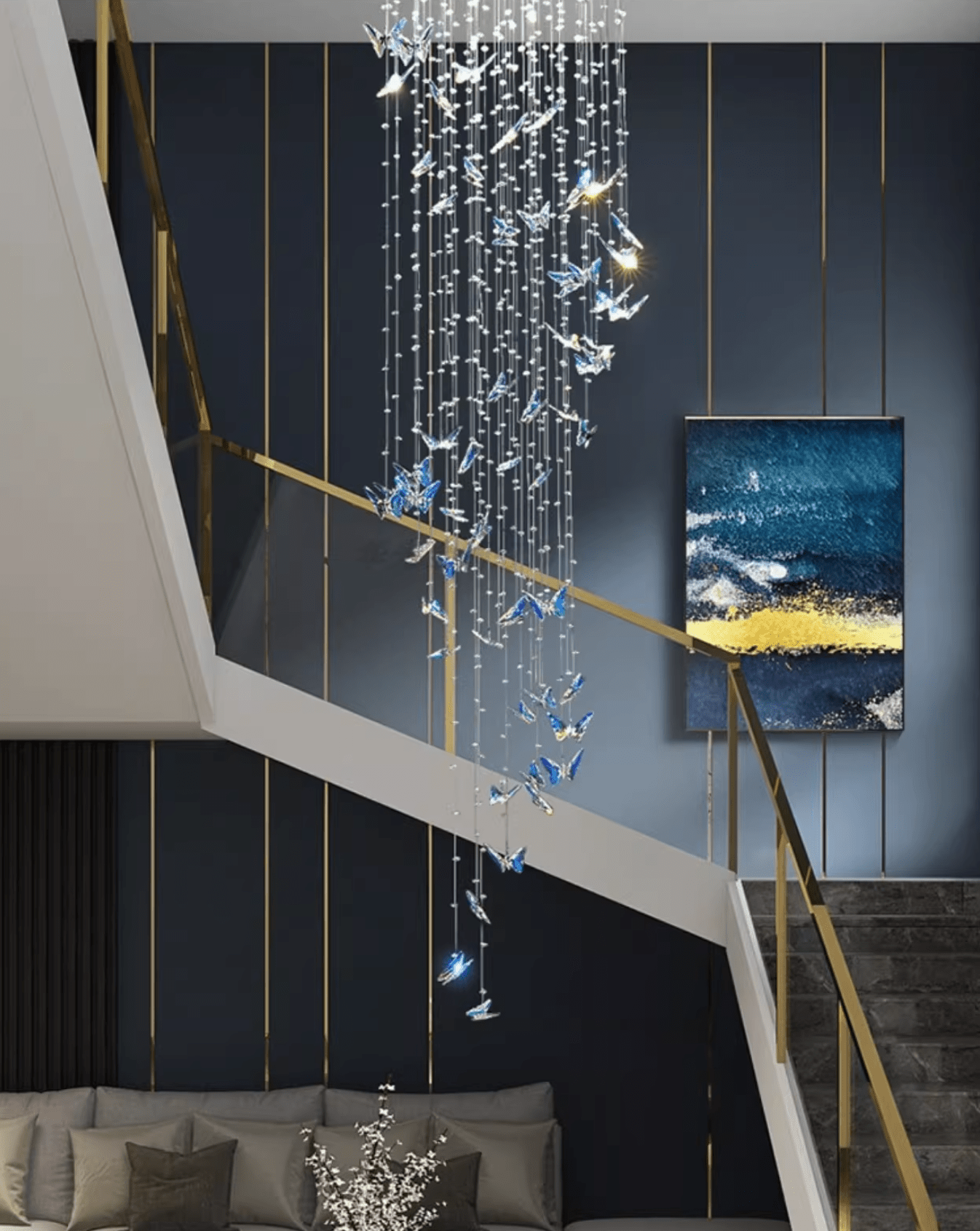 Crystalwing Butterfly Chandelier - Elegant Design with LED Lighting