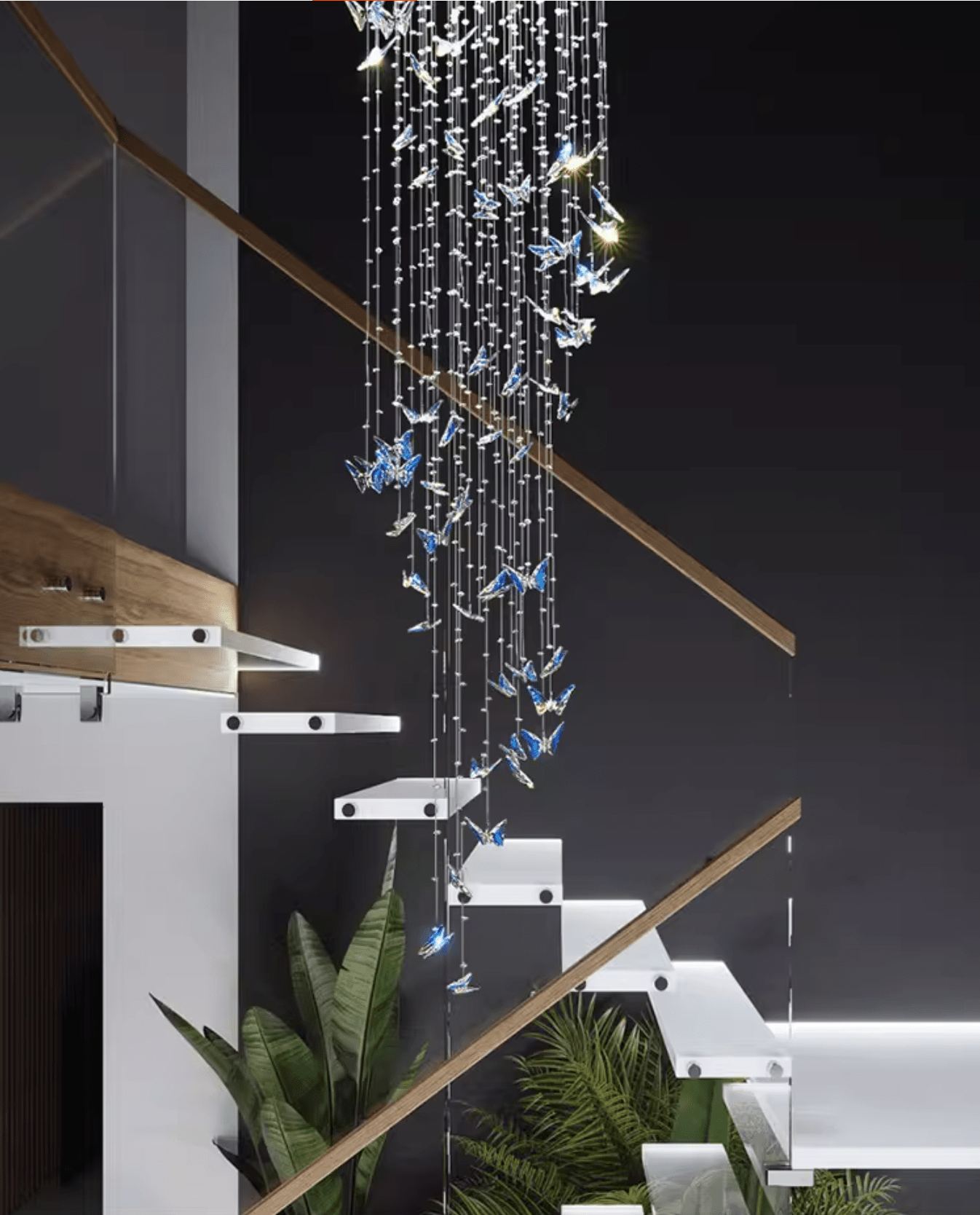 Crystalwing Butterfly Chandelier - Elegant Design with LED Lighting