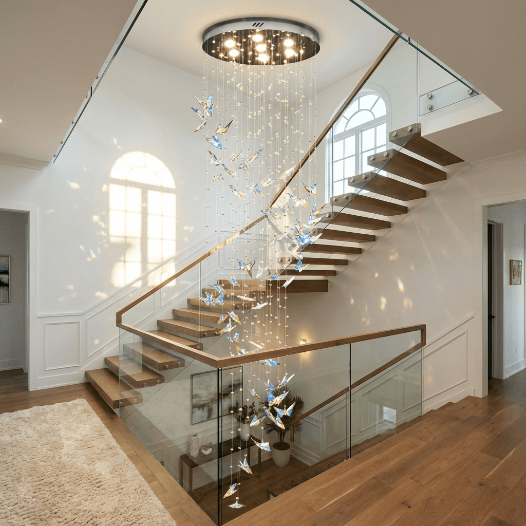 Crystalwing Butterfly Chandelier - Elegant Design with LED Lighting